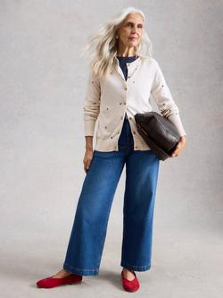 White Stuff Lulu Hearts Wool Blend Cardigan, White, White