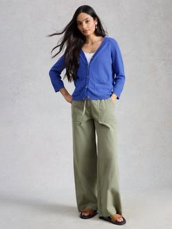 White Stuff Nova Lightweight Cotton Blend Cardigan, Blue, Blue