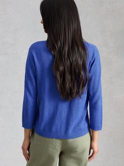 White Stuff Nova Lightweight Cotton Blend Cardigan, Blue - view 2, Blue