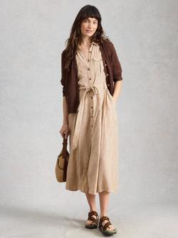 White Stuff Nova Lightweight Cotton Blend Cardigan, Dark Brown, Dark Brown