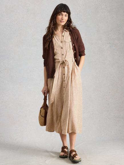 White Stuff Nova Lightweight Cotton Blend Cardigan, Dark Brown, Dark Brown