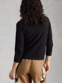 White Stuff Nova Lightweight Cotton Blend Cardigan, Dark Pink - view 2, Black