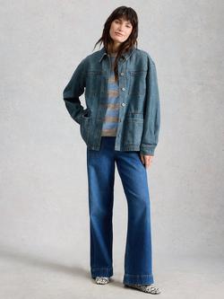 White Stuff Luna Utility Denim Jacket, Blue, Blue