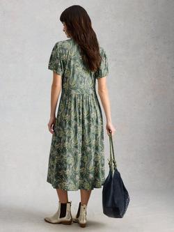 White Stuff Leah Abstract Jersey Dress, Green/Multi - view 2, Green/Multi