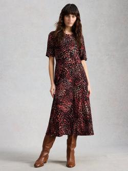 White Stuff Madeline Abstract Midi Dress, Black/Multi, Black/Multi