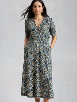 White Stuff Megan Abstract Spot Jersey Dress, Navy/Multi, Navy/Multi