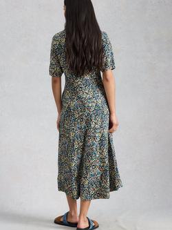 White Stuff Megan Abstract Spot Jersey Dress, Navy/Multi - view 2, Navy/Multi