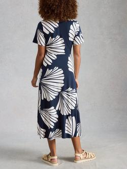 White Stuff Rua Abstract Floral Shirt Dress, Navy - view 2, Navy