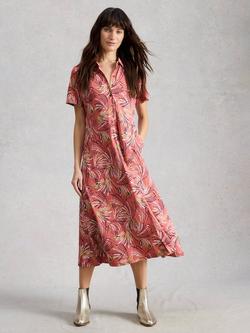 White Stuff Rua Abstract Jersey Dress, Pink/Multi, Pink/Multi