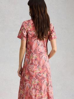 White Stuff Rua Abstract Jersey Dress, Pink/Multi - view 2, Pink/Multi