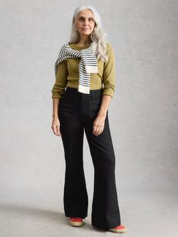 White Stuff Frankie Flared Jeans, Black, Black