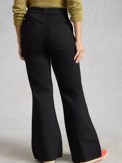 White Stuff Frankie Flared Jeans, Black - view 2, Black