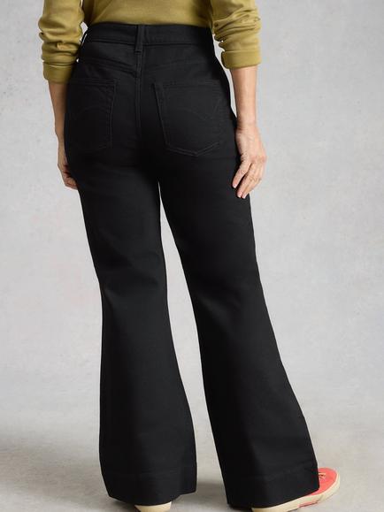 White Stuff Frankie Flared Jeans, Black - view 2, Black