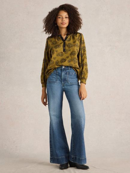 White Stuff Frankie Flared Jeans, Blue, Blue