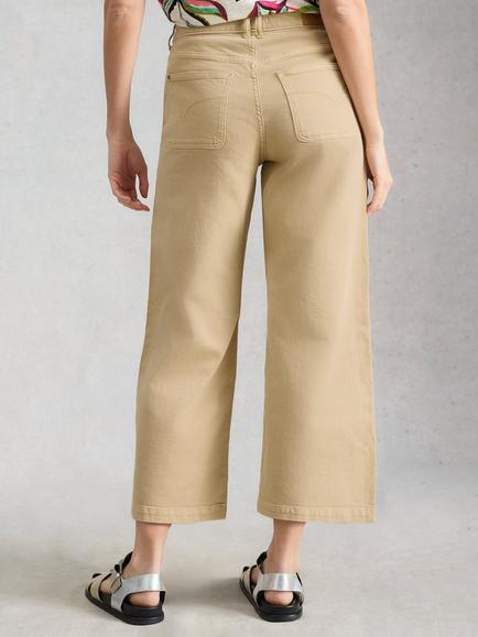 White Stuff Tia Wide Leg Jeans - view 2, Light Khaki