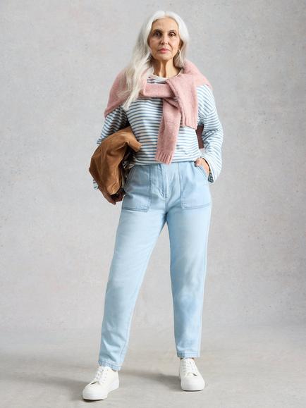 White Stuff Twister Mid Rise Jeans, Light Blue