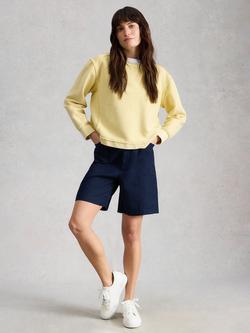 White Stuff Tia Pure Linen Shorts, Blue, Blue