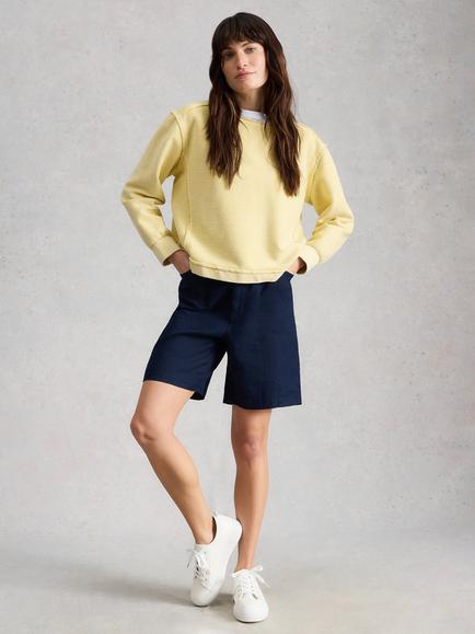 White Stuff Tia Pure Linen Shorts, Blue, Blue