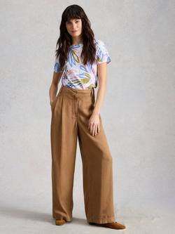 White Stuff Abbie Painted Floral T-Shirt, White/Multi, White/Multi