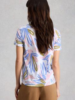 White Stuff Abbie Painted Floral T-Shirt, White/Multi - view 2, White/Multi