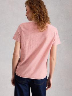White Stuff Clara Striped T-Shirt, Pink - view 2, Pink