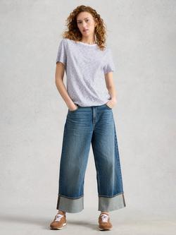 White Stuff Clara Stripe T-Shirt, White/Blue, White/Blue