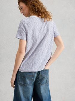 White Stuff Clara Stripe T-Shirt, White/Blue - view 2, White/Blue
