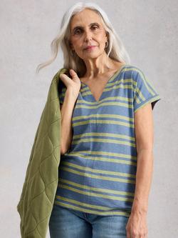 White Stuff Nelly Striped T-Shirt, Blue/Green/Pink, Blue/Green/Pink