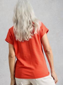 White Stuff Nelly V-Neck Cotton T-Shirt, Bright Red - view 2, Bright Red