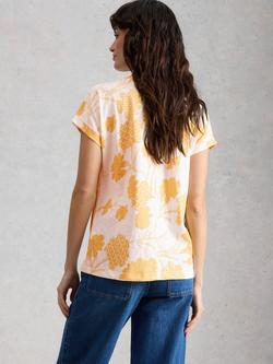 White Stuff Nelly Notch Neck Floral T-Shirt, Yellow - view 2, Yellow