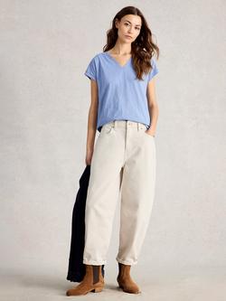 White Stuff Neve Cotton T-Shirt, Blue, Blue