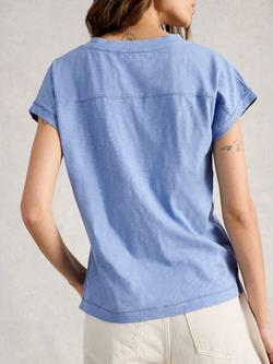 White Stuff Neve Cotton T-Shirt, Blue - view 2, Blue