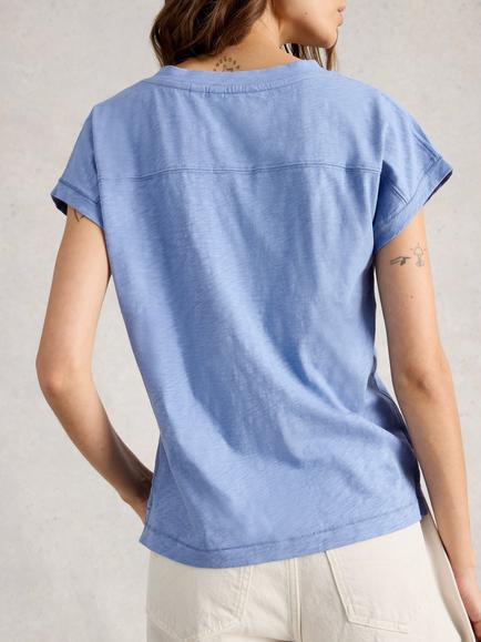 White Stuff Neve Cotton T-Shirt, Blue - view 2, Blue