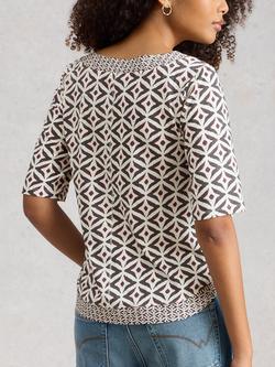 White Stuff Weaver Geometric T-Shirt, Multi - view 2, Multi