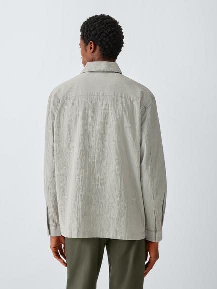 Kin Cotton Rich Regular Fit Mini Check Shirt, Grey - view 2, Grey