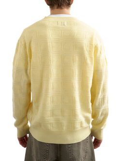 Topman Relaxed Fit Textured Knit V-Neck Jumper, Yellow - view 2, Yellow