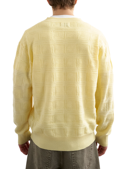 Topman Relaxed Fit Textured Knit V-Neck Jumper, Yellow - view 2, Yellow