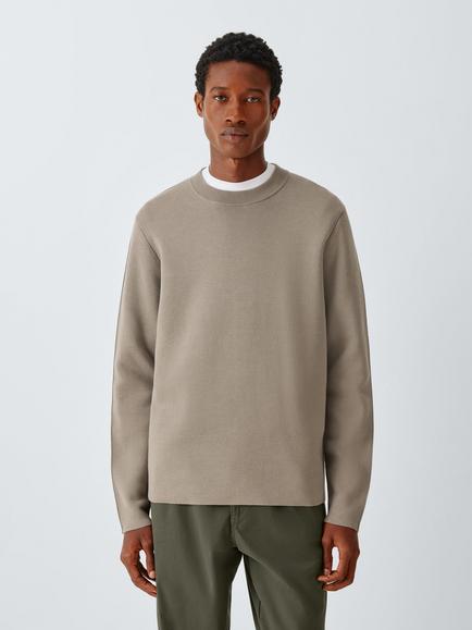 Kin Crew Neck Cotton Blend Jumper, Light Peat, Light Peat