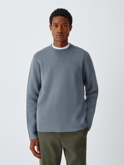 Kin Crew Neck Cotton Blend Jumper, Steel