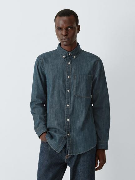 John Lewis Regular Fit Denim Shirt, Indigo, Indigo