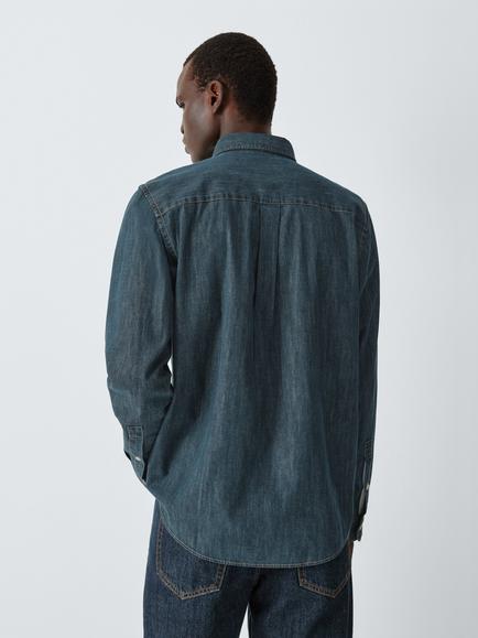 John Lewis Regular Fit Denim Shirt, Indigo - view 2, Indigo
