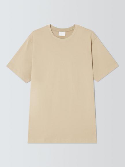 John Lewis Supima Cotton Crew Neck T-Shirt, White Pepper