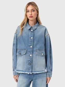 AllSaints Hettie Oversized Denim Shirt, Blue Indigo, Blue Indigo