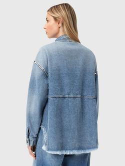 AllSaints Hettie Oversized Denim Shirt, Blue Indigo - view 2, Blue Indigo