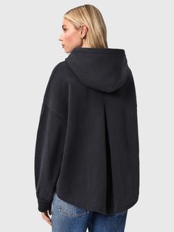 AllSaints Lover Back Pleat Hoodie, Blue - view 2, Blue