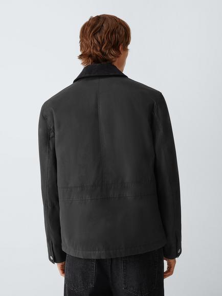 John Lewis Corduroy Collar Jacket - view 2, Washed Black