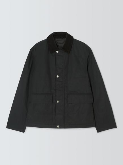 John Lewis Corduroy Collar Jacket, Washed Black, Washed Black