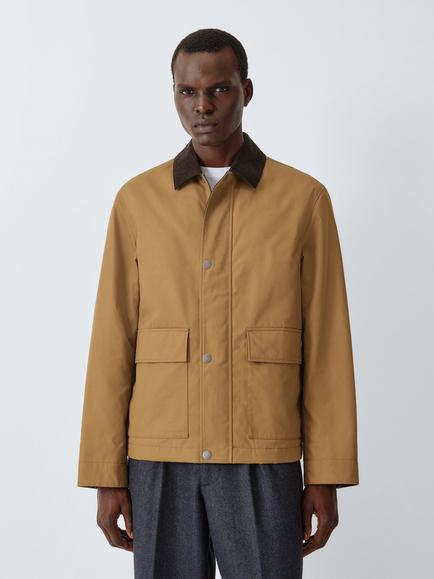 John Lewis Corduroy Collar Jacket, Dark Tobacco, Dark Tobacco