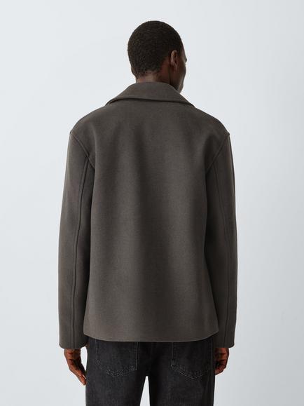 John Lewis Wool Blend Peacoat, Navy - view 2, Mole