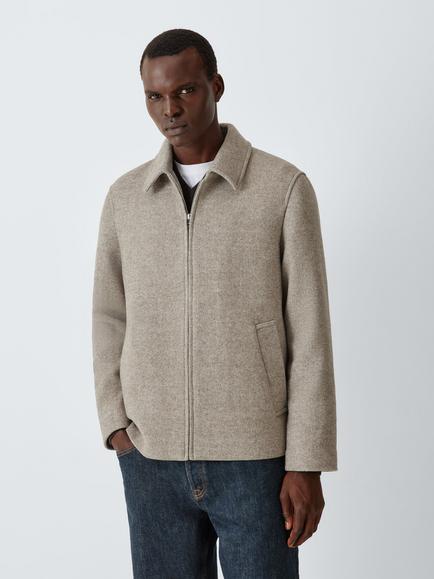 John Lewis Wool Blend Jacket, Beige, Beige